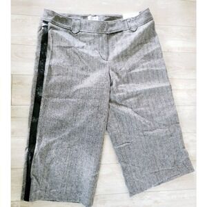 Ann Taylor Loft 16 Gaucho Pants Women Wool Silk‎ Blnd Herringbone Beaded NWT $69